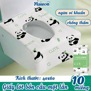 [ SẴN] Set 10 Miếng Giấy Lót Bồn Cầu Dùng 1 Lần Không Thấm Nước Tự Phân Hủy Chống Vi Khuẩn MAISON