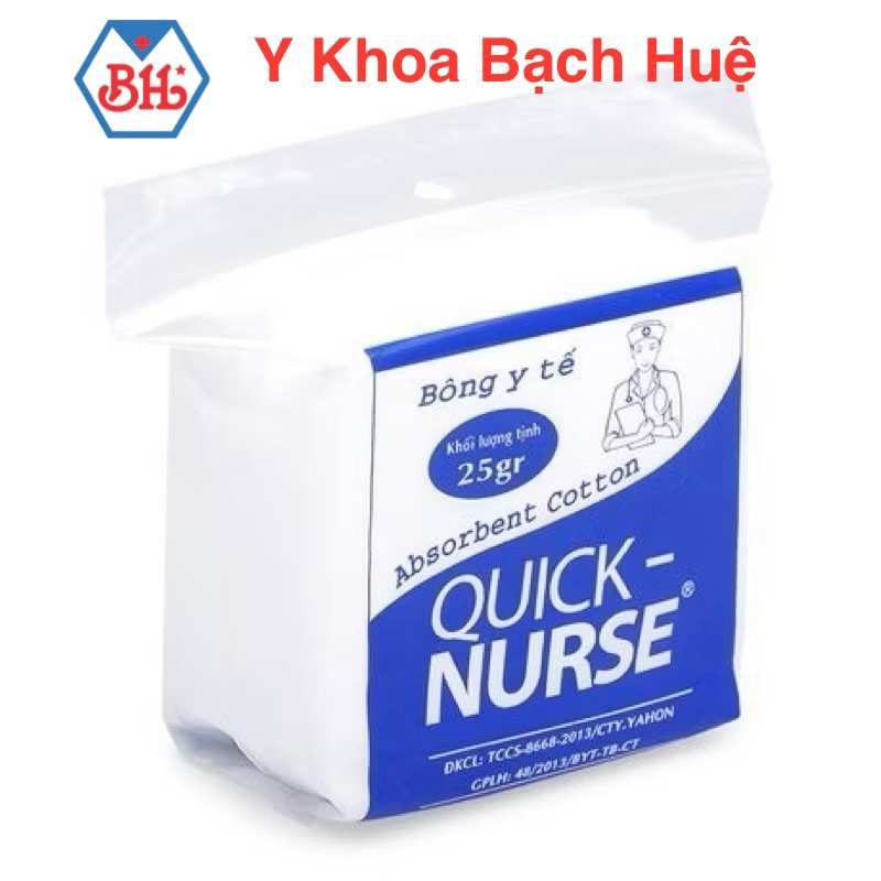 Bông gòn 25g Nurse, gòn thấm nước 25g mềm mịn ,thấm hút tốt