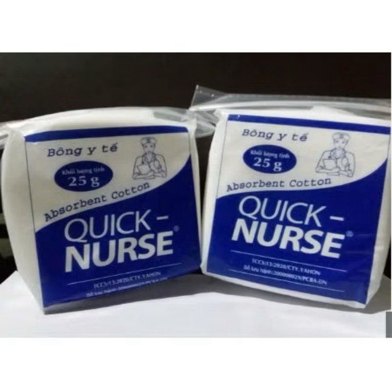 Bông gòn 25g Nurse, gòn thấm nước 25g mềm mịn ,thấm hút tốt
