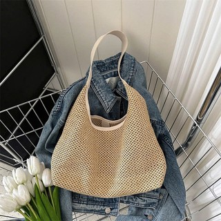 Túi Cói Đi Biển Phối Quai Da Hàng Thủ Công Loại 1 Phong Cách Basic Dễ Phối Đồ Dành Cho Nữ - Túi Cói Đeo Vai