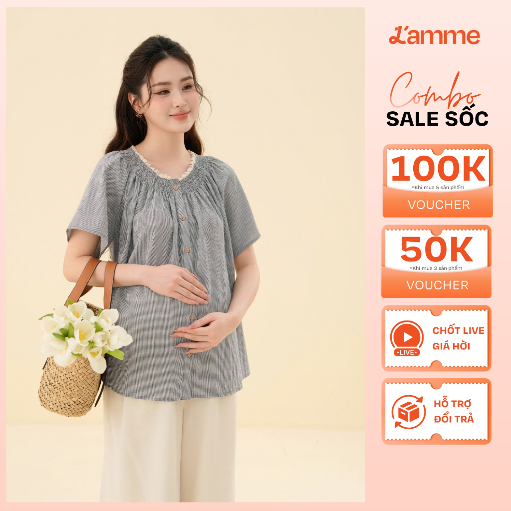 Ảnh Áo sơ mi, áo bầu Noa Shirt chất liệu thô mềm thấm hút mồ hôi phong cách thanh lịch, năng động thiết kế by L'amme 1