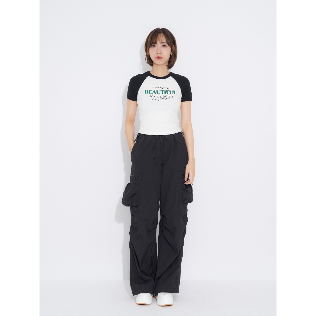 Áo croptop nữ babytee TOKYOLIFE phối màu thời trang 40003538