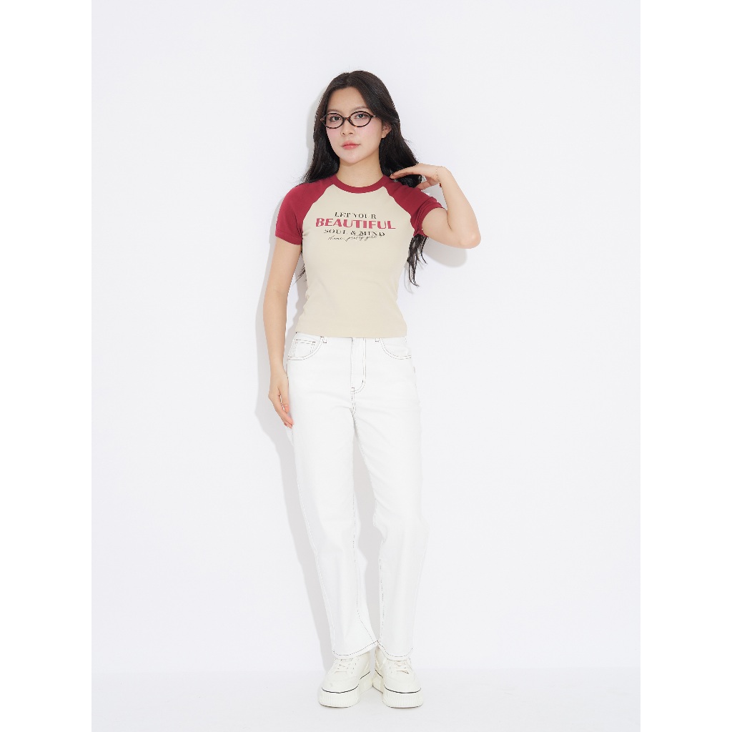 Áo croptop nữ babytee TOKYOLIFE phối màu thời trang 40003538