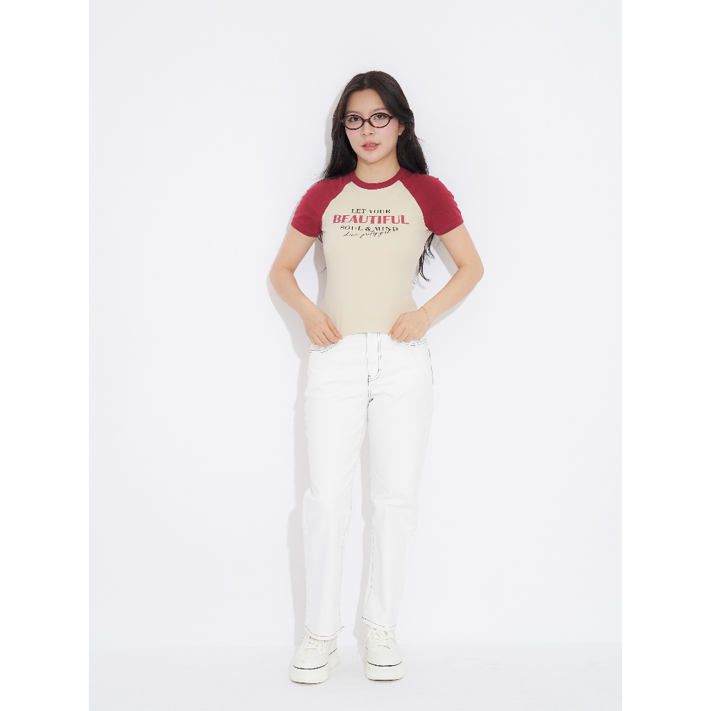Áo croptop nữ babytee TOKYOLIFE phối màu thời trang 40003538
