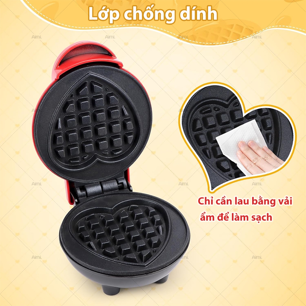 Máy Waffle hình trái tim, máy nướng bánh, máy nướng bánh mì, Hai mặt sưởi ấm, chảo không dính