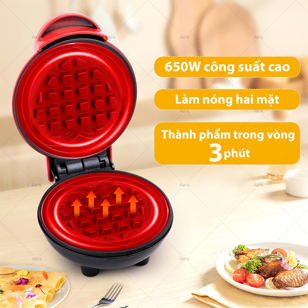 Máy Waffle hình trái tim, máy nướng bánh, máy nướng bánh mì, Hai mặt sưởi ấm, chảo không dính