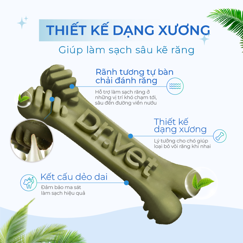 Xương Gặm Vệ Sinh Răng Miệng Cho Chó DrVET Giúp Giảm Cao Răng, Sạch Kẽ - Dental Chew (for dogs)