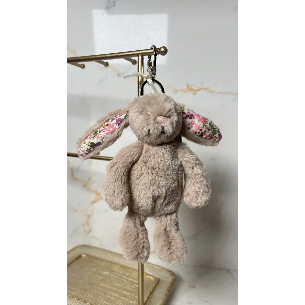 Mẫu Mới JELLYCAT Blossom Beige Bunny 'Petal' Bag Charm Full Tag