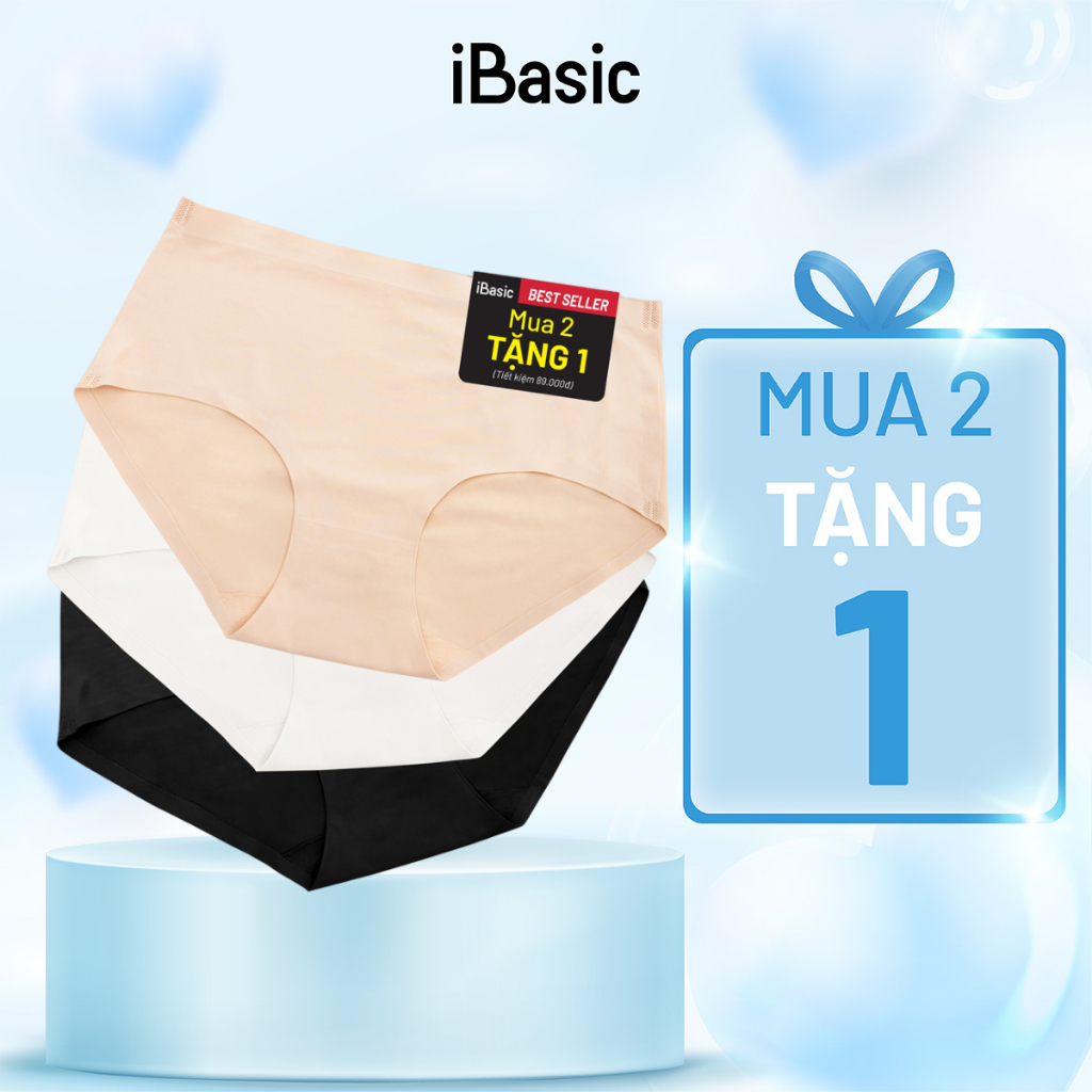 Ảnh Pack 3 combo quần lót su nữ lưng cao không đường may không lộ viền iBasic PA3V189 1