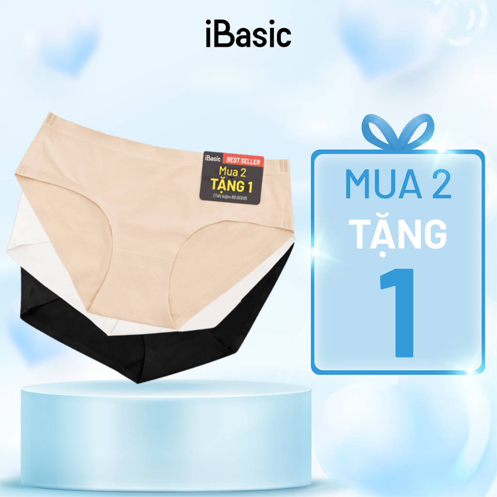Ảnh Pack 3 combo quần lót nữ su lưng vừa không đường may không lộ viền iBasic PA3V188 và Pack 3 V199 3 màu da 1