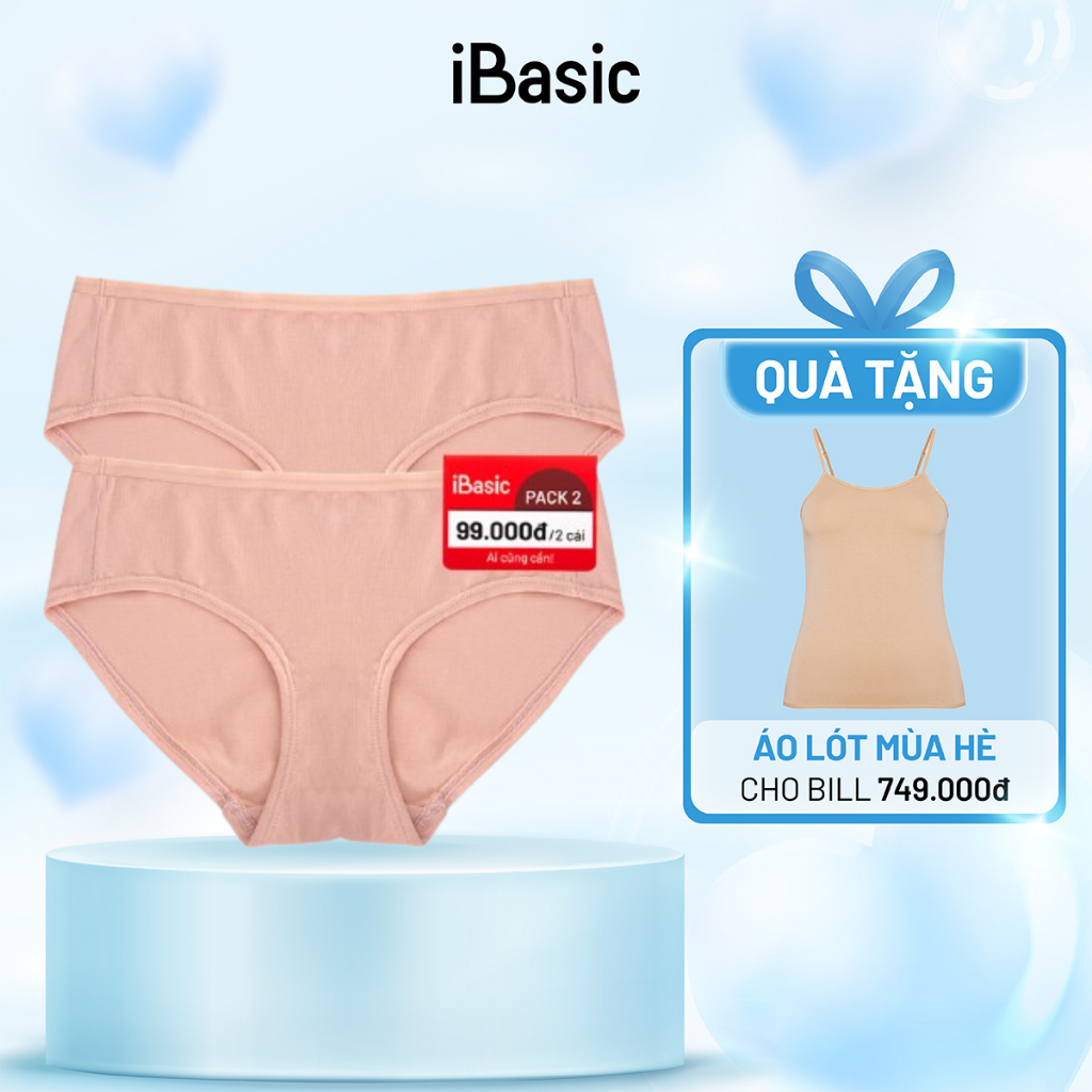 Ảnh Pack 2 combo quần lót nữ cotton USA kháng khuẩn cao cấp lưng vừa iBasic PANW172-PA2 1