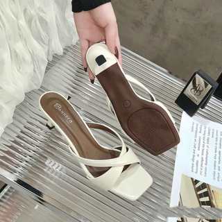 Dép Cao Gót Nữ cao 5P và 7P dây đan chéo 4 màu dịu dàng , thục nữ Giày Bánh Bèo mã Sandal2Xver2
