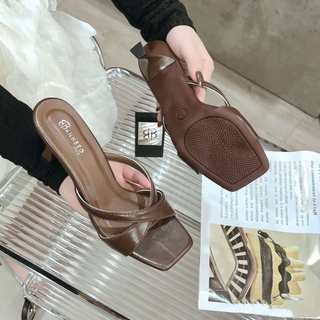 Dép Cao Gót Nữ cao 5P và 7P dây đan chéo 4 màu dịu dàng , thục nữ Giày Bánh Bèo mã Sandal2Xver2