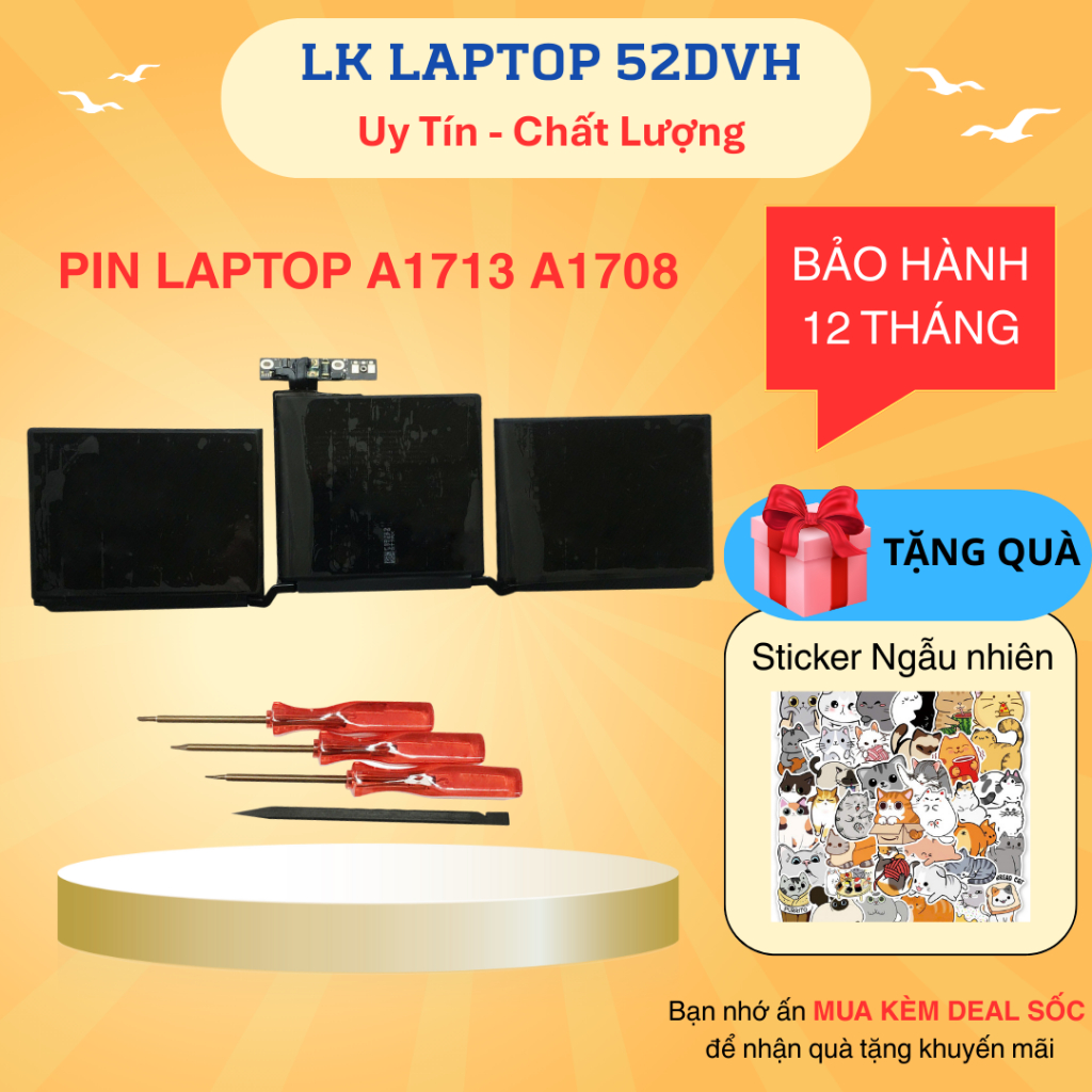 Pin Laptop A1713 A1708 Laptop Pro 13 Inch Retina A1708 A1713 MLL42CH/A MLUQ2CH/A (Late 2016, Mid 2017)