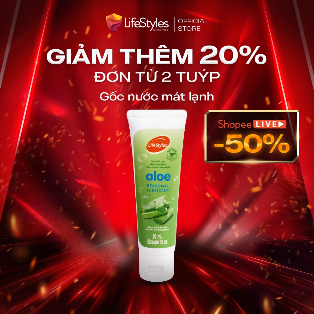 Ảnh Gel bôi trơn LifeStyles Aloe Lubricant bôi trơn quan hệ gốc nước không chứa Paraben 50ml 1