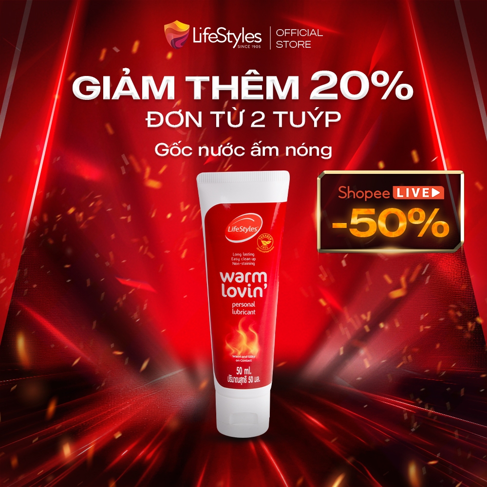 Ảnh Gel bôi trơn LifeStyles Warm Lovin' tăng cảm giác ấm nóng không chứa Paraben 50ml 1