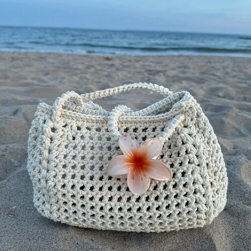 Túi lưới len đi biển - Túi len handmade - Túi len hoa | Shopee Việt Nam