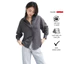 Áo sơ mi nữ dài tay form rộng GILEE thiết kế basic xám đậm thanh lịch sang trọng chất vải cao cấp FAS291