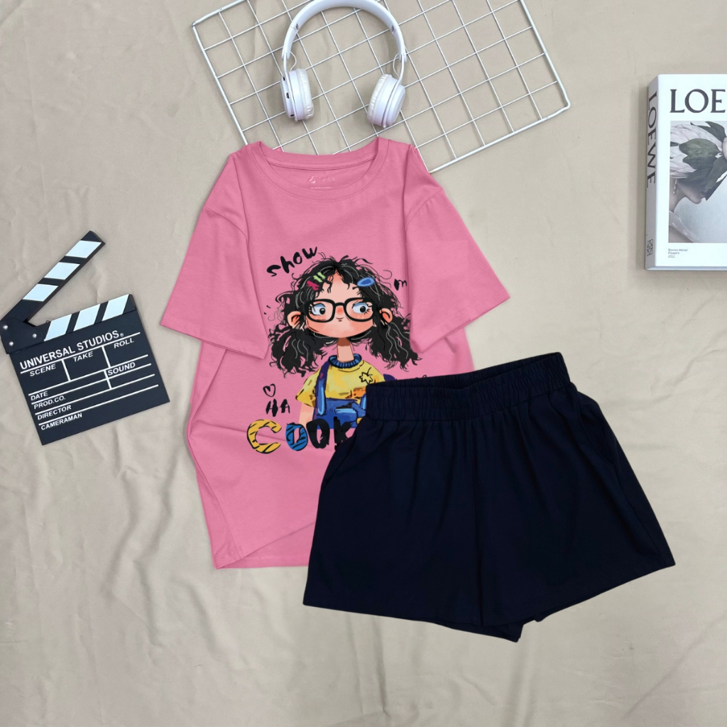 Ảnh Đồ bộ nữ mùa hè in hình cô gái HOT TREND 2025 có size 15-65kg - Set đồ nữ LOZA BP355-SB355 3