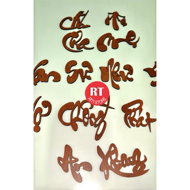 Chữ Gỗ Thư Pháp Decor RT567 – Trang Trí Tranh Phong Thuỷ, Bàn Thờ, Tiểu ...