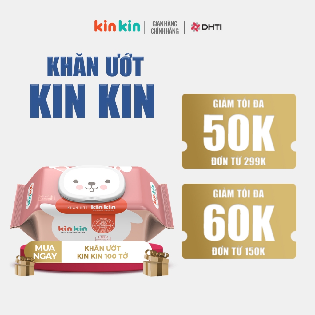 Ảnh Khăn ướt Kinkin gói 80 tờ/100 tờ tiết kiệm cho mẹ - an toàn cho bé 1