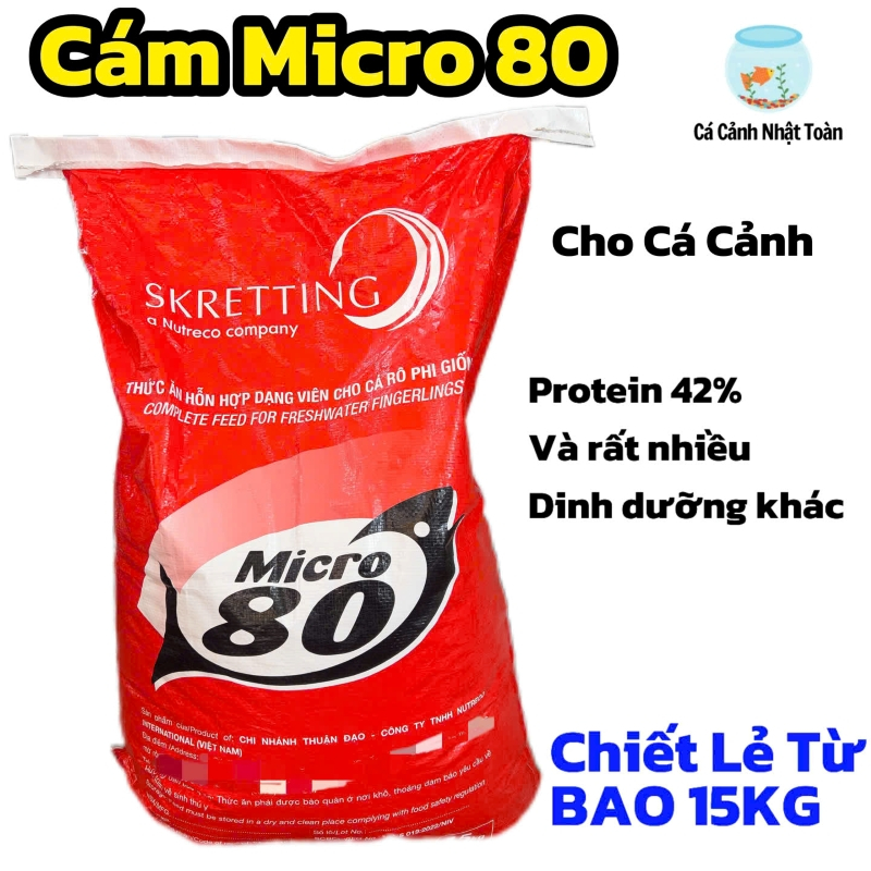 CÁM MICRO 80 HẠT NỔI THỨC ĂN CHO CÁ CẢNH TÚI NGUYÊN 1KG