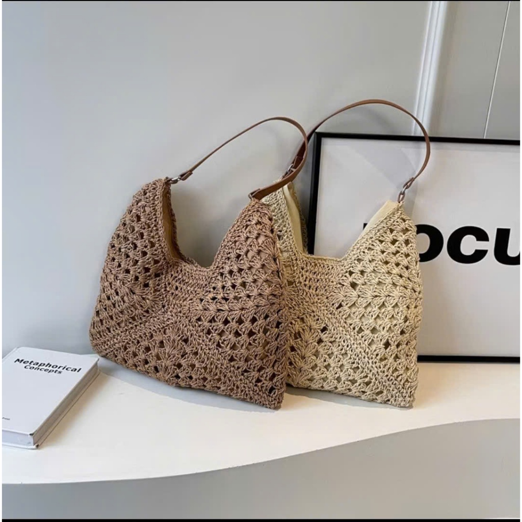 Túi Tote Nữ Ống Hút Dung Tích Lớn Vintage Kỳ Nghỉ Túi Đeo Vai Mọi Thứ ...