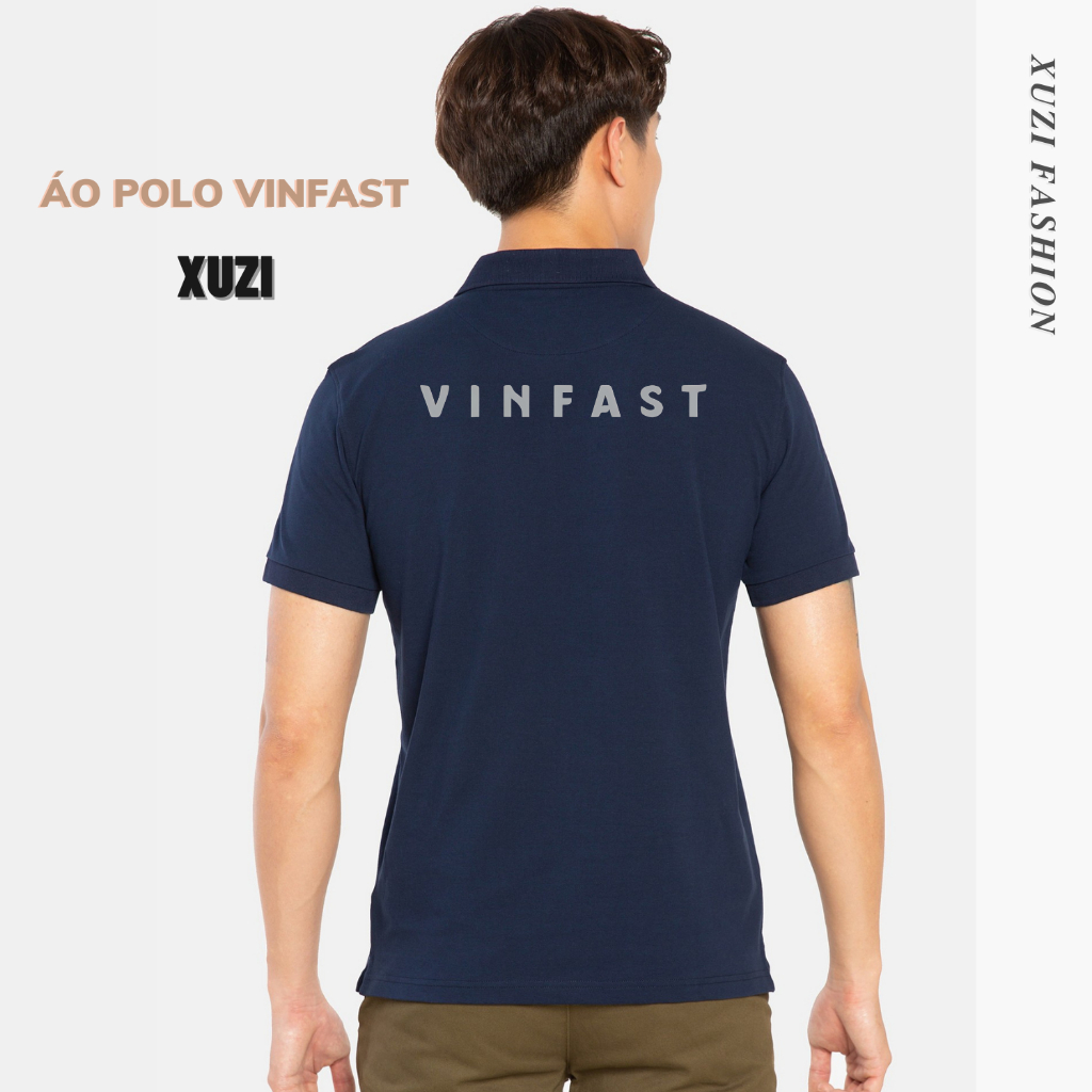 áo thun polo đồng phục Vinfast nam nữ áo phông có cổ bẻ ngắn tay hãng xe ô tô  vải cá xấu gai mịn thoáng mát XUZI,