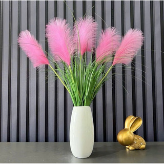 Hoa Cỏ Lau 5 bông cao 90cm cắm lọ hoa để bàn, Hoa Cỏ Lau trang trí phòng khách - Hoa lụa cao cấp