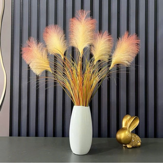 Hoa Cỏ Lau 5 bông cao 90cm cắm lọ hoa để bàn, Hoa Cỏ Lau trang trí phòng khách - Hoa lụa cao cấp