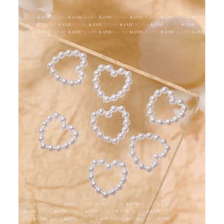 Set 10 phụ kiện trái tim gắn móng, charm đính móng bằng nhựa