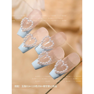 Set 10 phụ kiện trái tim gắn móng, charm đính móng bằng nhựa
