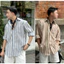 Áo Sơ Mi Kẻ Sọc Vải Linen Cao Cấp Form Rộng Có Túi Ngục , Áo Sơ Mi Oversize ZUTEE