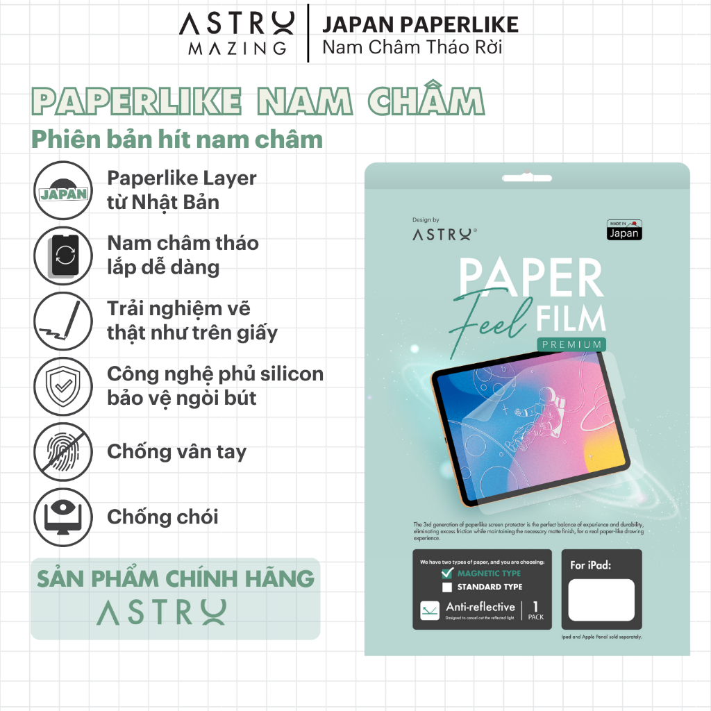 Ảnh Miếng dán AstroMazing Paperfilm Paper Like dành cho iPad Air 4 5 Pro 11 Gen 9 1