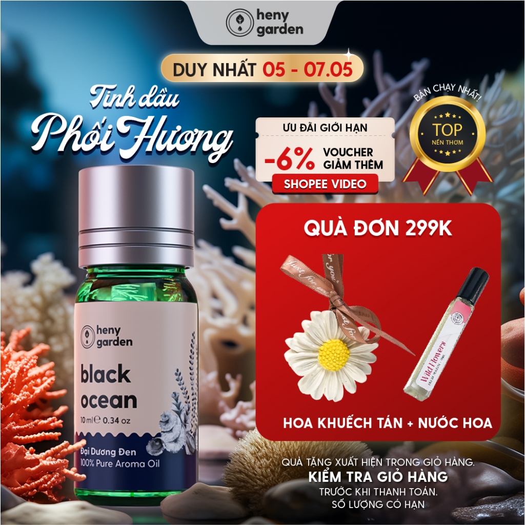 Ảnh Tinh Dầu Nước Hoa Thơm Xông Phòng 3 Tầng Hương HENY GARDEN Sang Trọng, Giúp Thư Giãn, Làm Nến Thơm 10mL 1