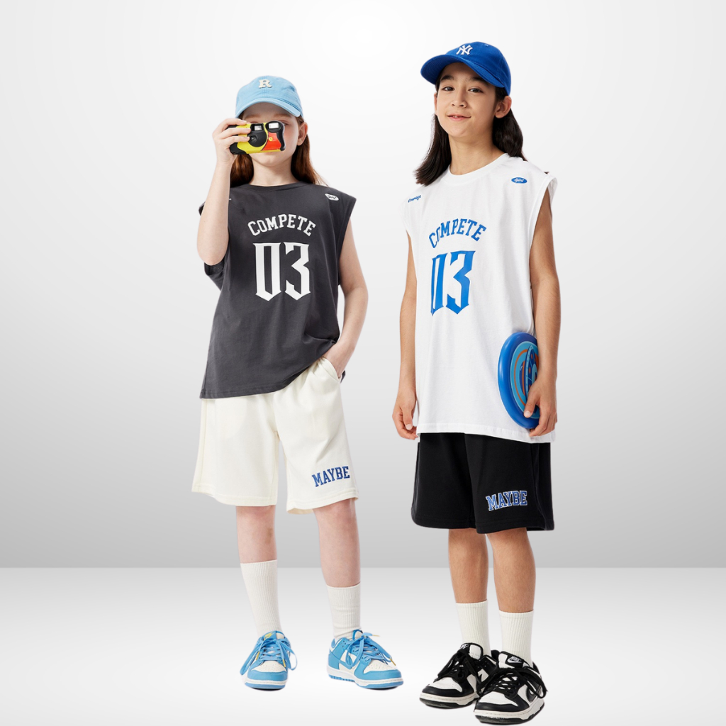 Áo Ba Lỗ Trẻ Em Năng Động Mùa Hè – Form Rộng Thoáng Mát – In Chữ Thể Thao COMPETE | JJ Kids Fashion