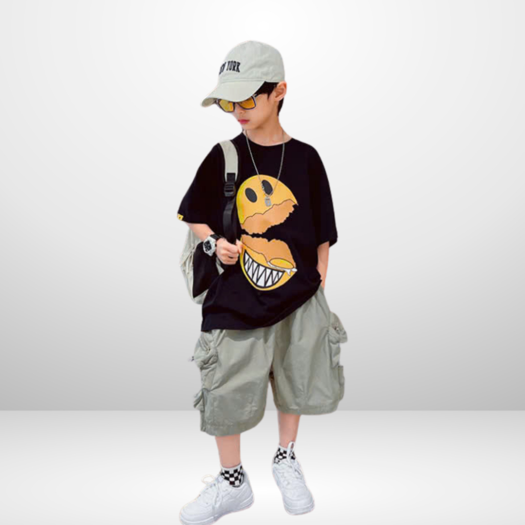 Áo Thun Trẻ Em In Hình Biểu Cảm Độc Lạ, Phong Cách Streetwear Cá Tính B639 | JJ Kids Fashion