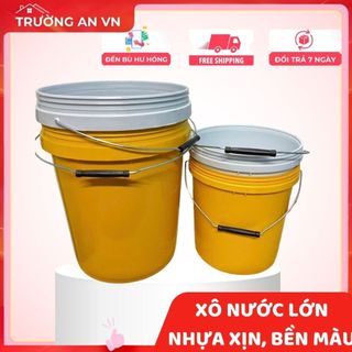 Xô (thùng) bê 10l/20l, thùng sơn, xô đựng nước quai sắt PP màu trắng, vàng (KHÔNG NẮP) - Trường An VN