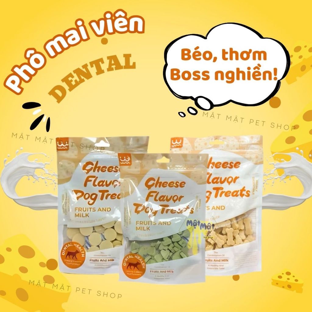 Bánh thưởng phô mai Cheese Flavor Dog Treats 70g - Snack Phô mai viên ...