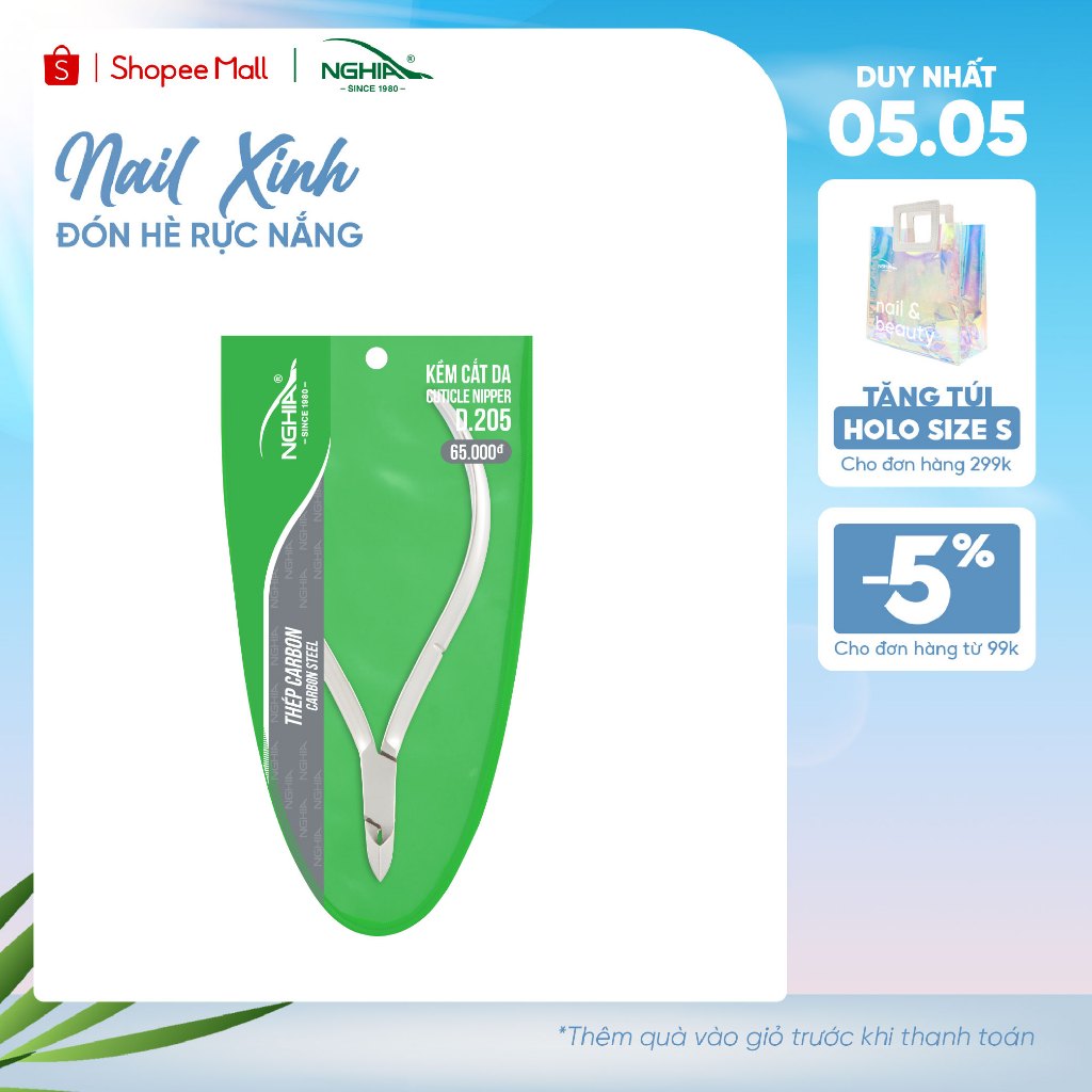 Ảnh Kềm Cắt Da Thép Chuyên Dụng Mạ Niken Rung Bóng KỀM NGHĨA D.205 1