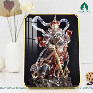 Tranh Vi Đà Hộ Pháp tráng gương cao cấp siêu bóng