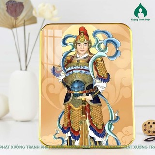Tranh Vi Đà Hộ Pháp tráng gương cao cấp siêu bóng