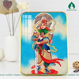 Tranh Vi Đà Hộ Pháp tráng gương cao cấp siêu bóng