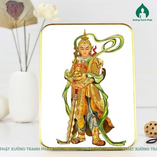 Tranh Vi Đà Hộ Pháp tráng gương cao cấp siêu bóng