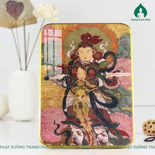 Tranh Vi Đà Hộ Pháp tráng gương cao cấp siêu bóng