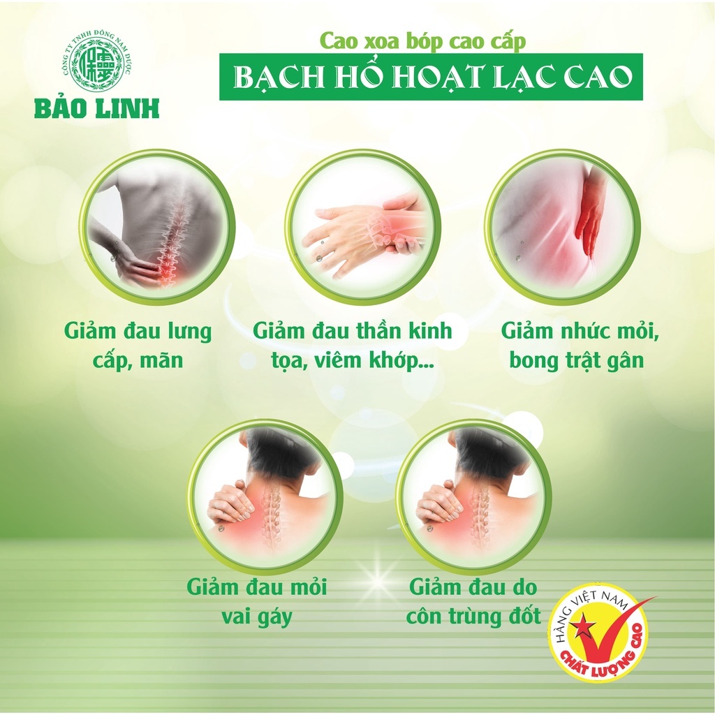 [Lốc 12 Hộp 20g] Cao Xoa Bóp Bạch Hổ Hoạt Lạc Cao BẢO LINH Giảm nhức mỏi xương khớp, đau lưng, cổ vai gáy, thần kinh t