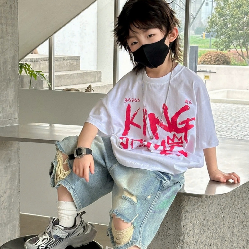 Áo Thun Trẻ Em KING JAMES – Thiết Kế Mạnh Mẽ, Form Rộng Cá Tính B672 | JJ Kids Fashion Official