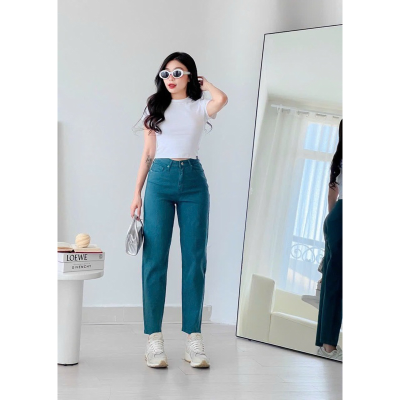 1 Quần jeans nữ baggy TTTHAO cao cấp kiểu dáng quần jeans slimfit VNXK J9