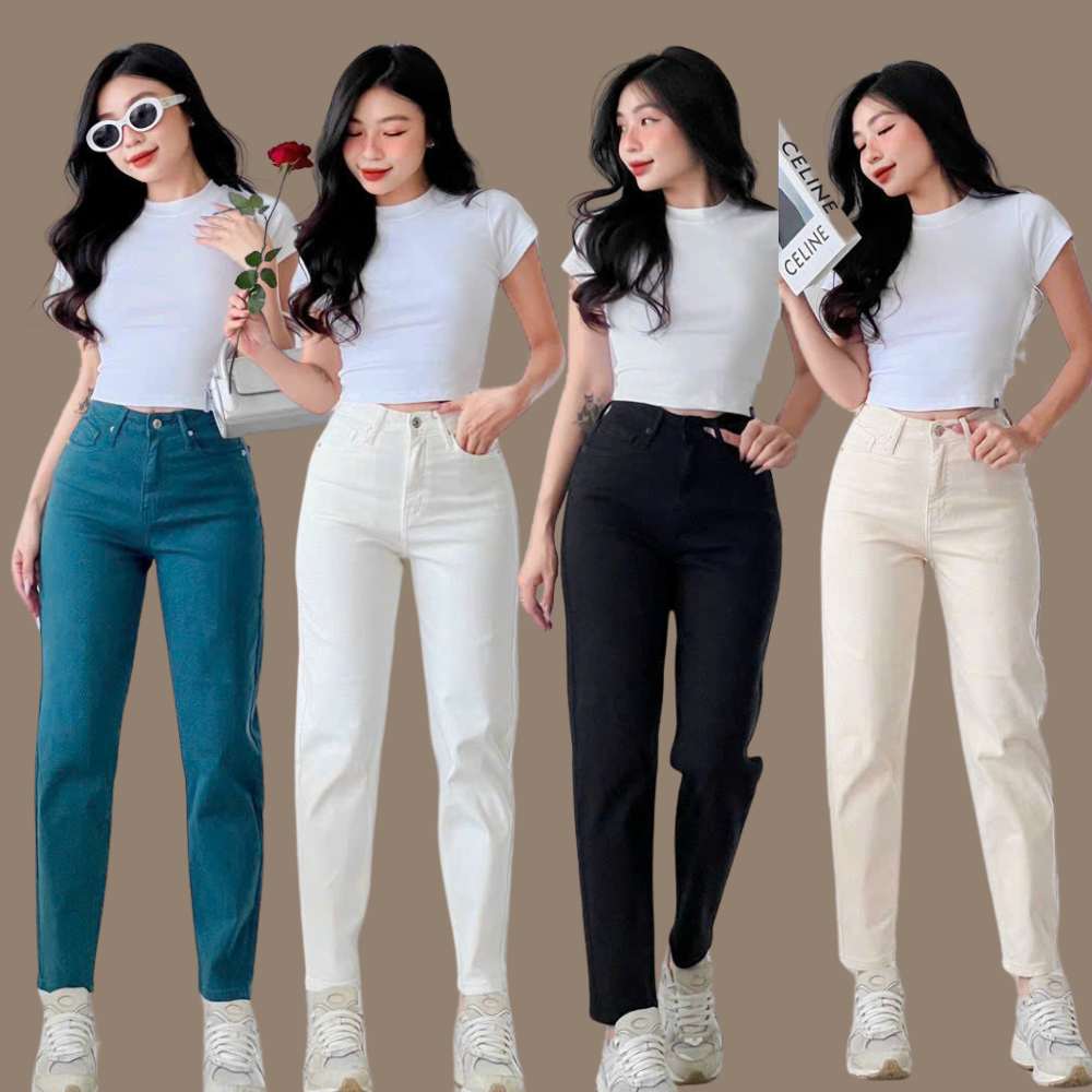 1 Quần jeans nữ baggy TTTHAO cao cấp kiểu dáng quần jeans slimfit VNXK J9