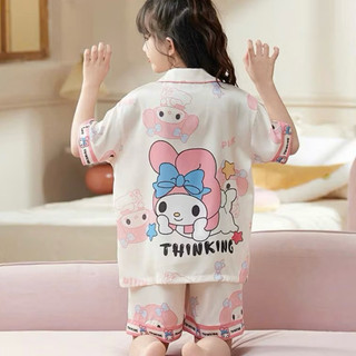 [ 16KG - 46KG ] PIZAMA Lụa Cộc Tay Cho Bé Gái Chất Vải Lụa Mềm Mịn